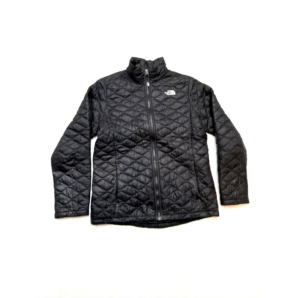 NORTH FACE Girls XL 18 Black Quilted Thermoball Packable Full Zip Jacket TT9